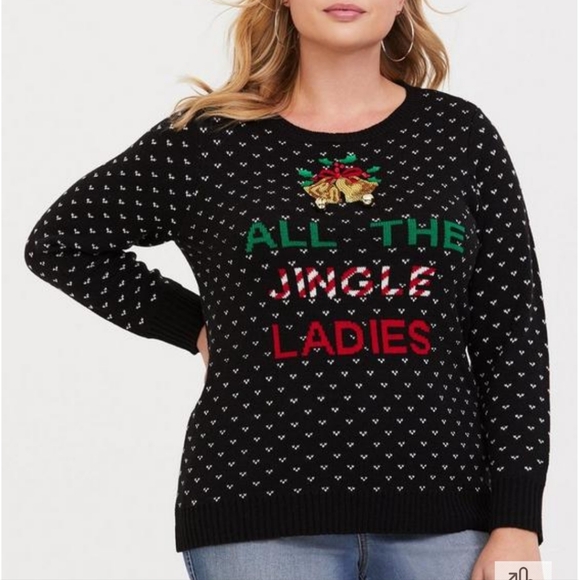 Torrid Black Jingle Ladies Pullover Christmas Sweater Size 3 - Picture 2 of 10